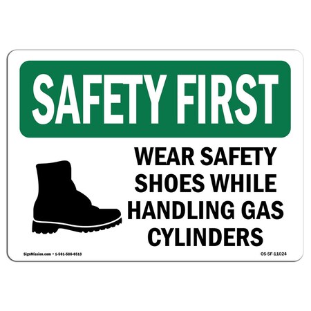 Signmission OSHA Sign, OSHA-PPE-Foot-Sign-OSE-35994_1000, 14in X 10in Rigid Plastic, 14" W, 10" H, Landscape OS-SF-P-1014-L-11024